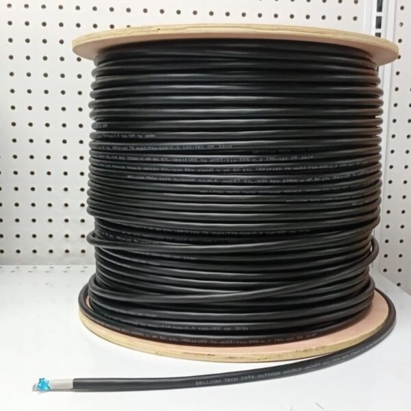 CAT6 Outdoor Foiled Ethernet Cable Without Messenger (FTP, 23AWG, Double Jacket). Length 305M