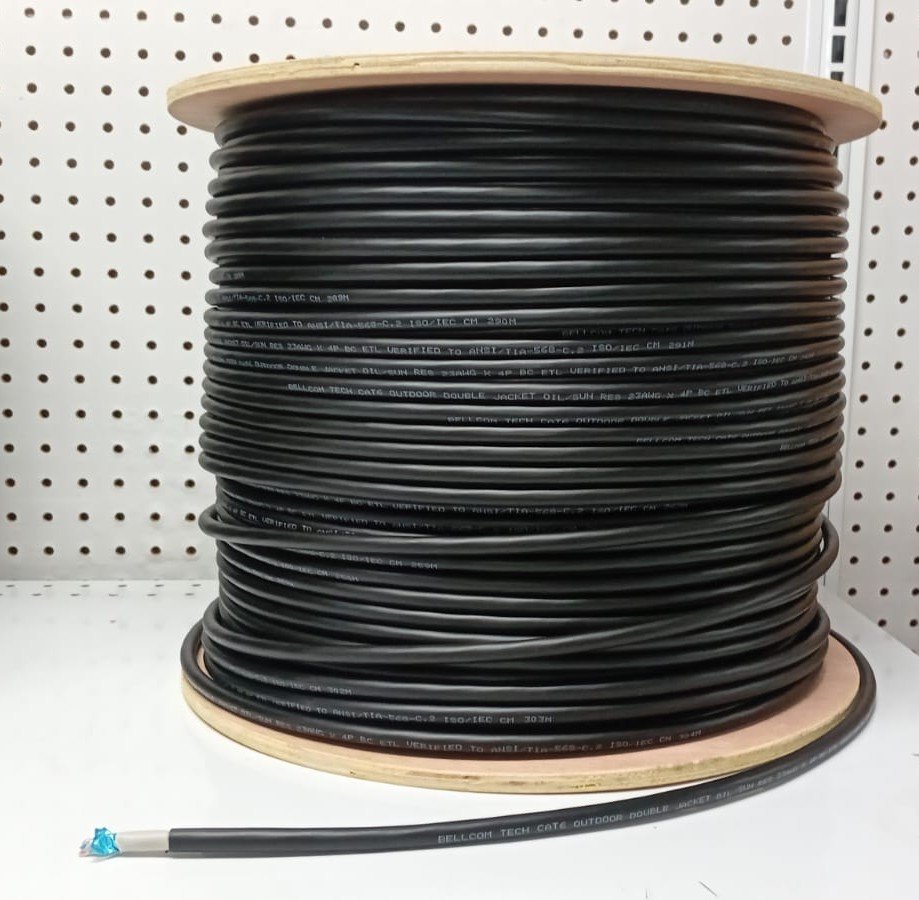 Cat6 outdoor no messenger CAT6 Outdoor Foiled Ethernet Cable Without Messenger (FTP, 23AWG, Double Jacket). Length 305M - Image 1