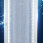 32U Secure Server Cabinet, mesh door. white and light