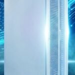 32U Secure Server Cabinet, mesh door, with Cable Management. white and light